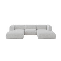 WOHNLANDSCHAFT MIRA-U1 317x179x70 Grau Velours - Schwarz/Grau, Holzwerkstoff/Kunststoff (317/70/179cm) - ALTDECOR