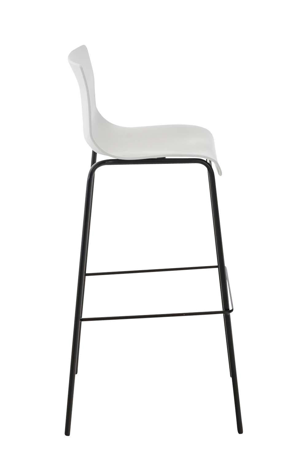 BARHOCKER 2er Set Kunststoff weiß - Schwarz/Weiß, Kunststoff/Metall (43/100/48cm) - CLP