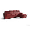 ECKSOFA KONGO RBN10, Eckcouch in L-Form mit Schlaffunktion, Farbe: Rot, Kunstleder, Ottomane Rechts - Rot, Textil (315/169cm) - O-Sofa