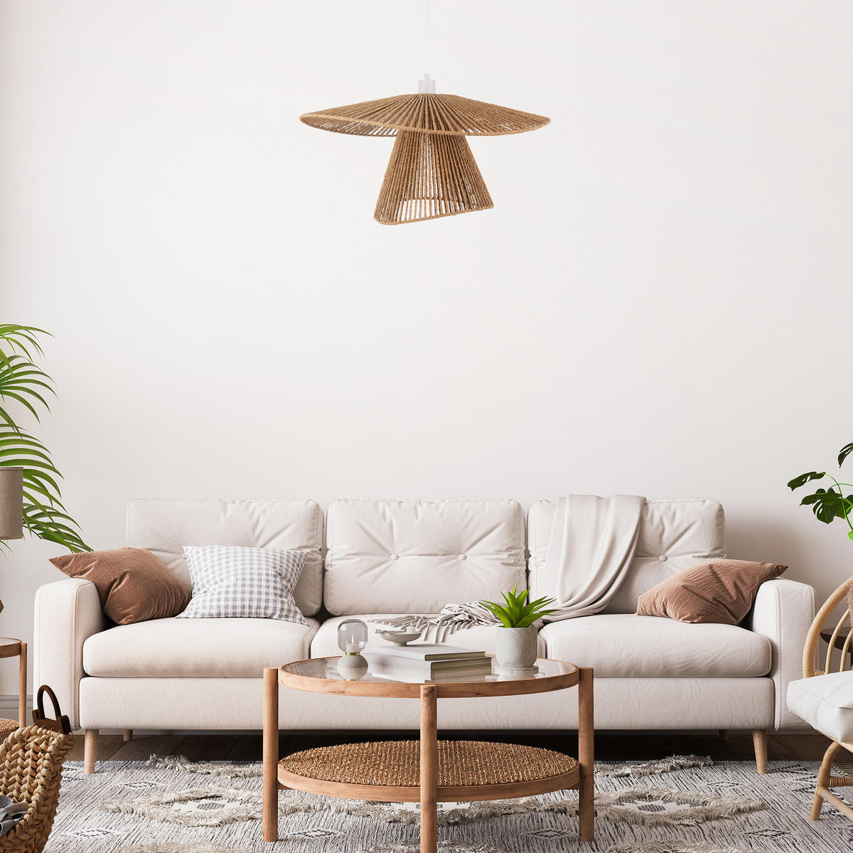 PENDELLEUCHTE Hugo - Weiß, Metall (63/63/35cm) - Paco Home