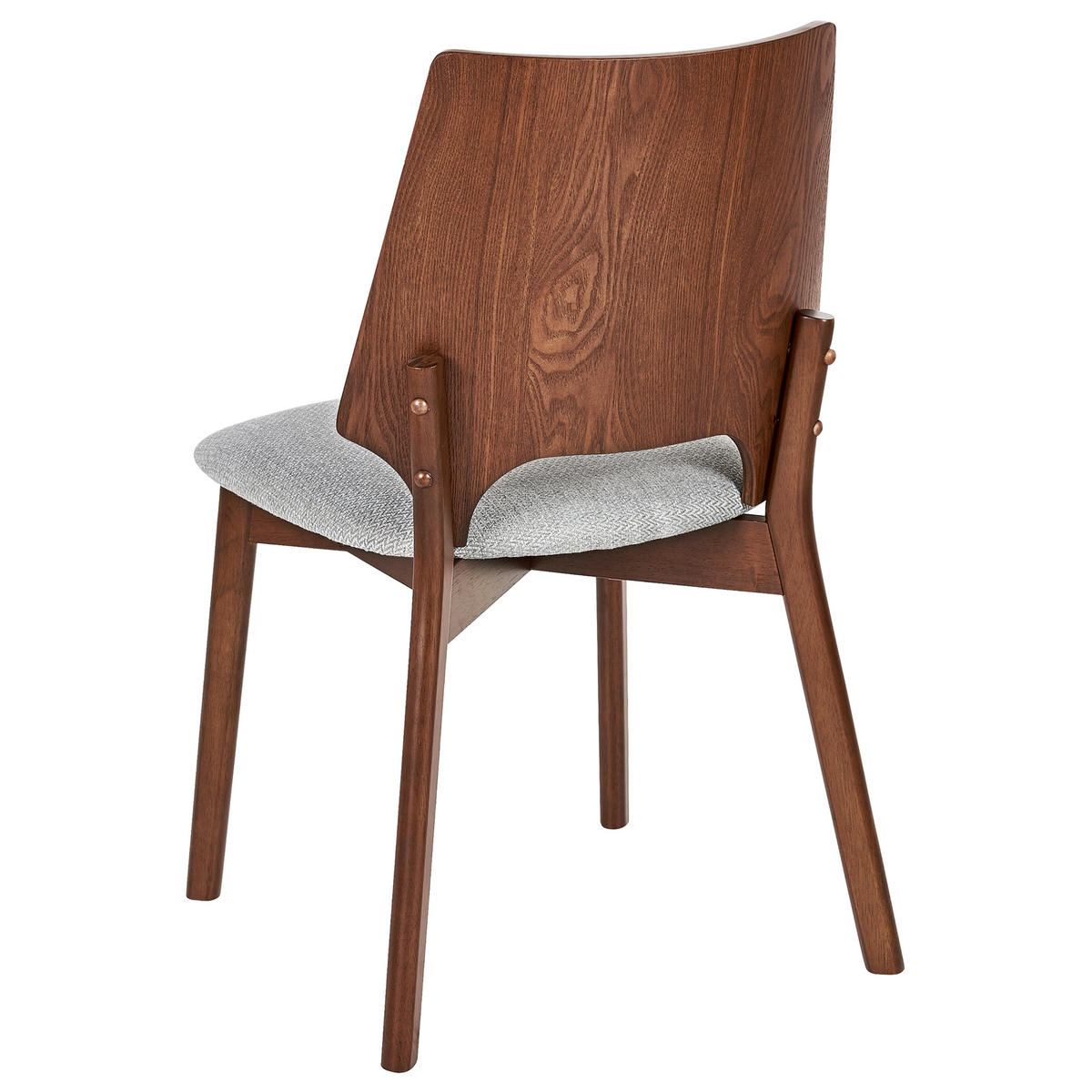ÉTKEZŐSZÉK 2 darabos Szett Fa alapú anyag Sötét fa színű/Világosszürke Abee - sötétbarna, textil/fa (53/88/56cm) - Beliani