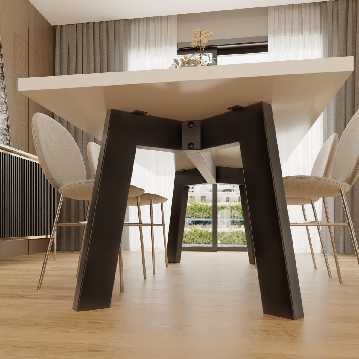 TISCHBEIN Barax Special Extreme Schwarz Metall 200/80/72 cm - Schwarz, Metall (80/72/200cm) - Metalo Pro