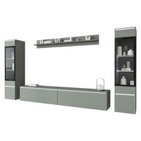 WOHNWAND Vera II mit weißer LED Beleuchtung - Grün, Holzwerkstoff (30/130/33cm) - MIRJAN24