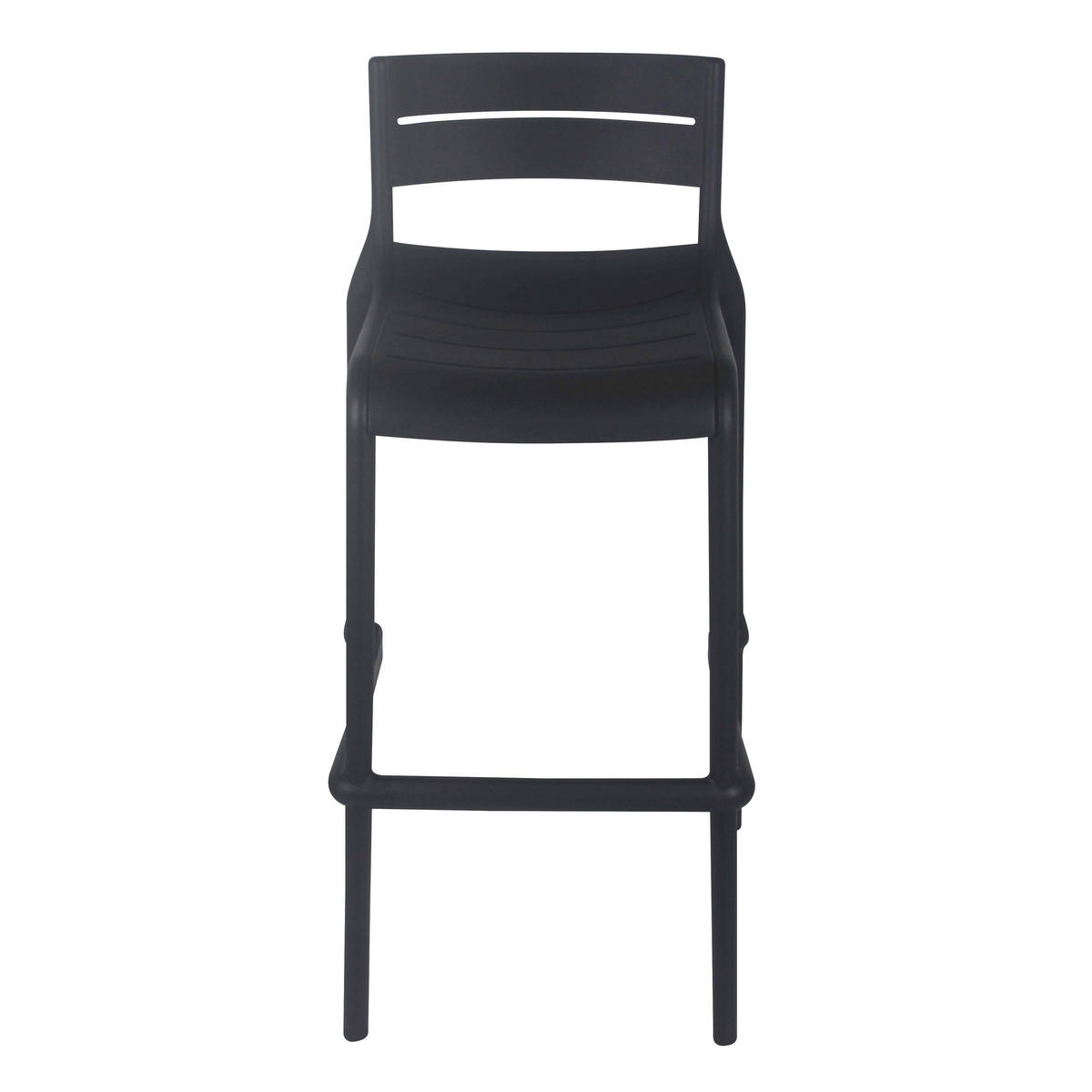 HOCHSTUHL 4-tlg., Schwarz - Schwarz, Kunststoff (49/51cm) - Oviala