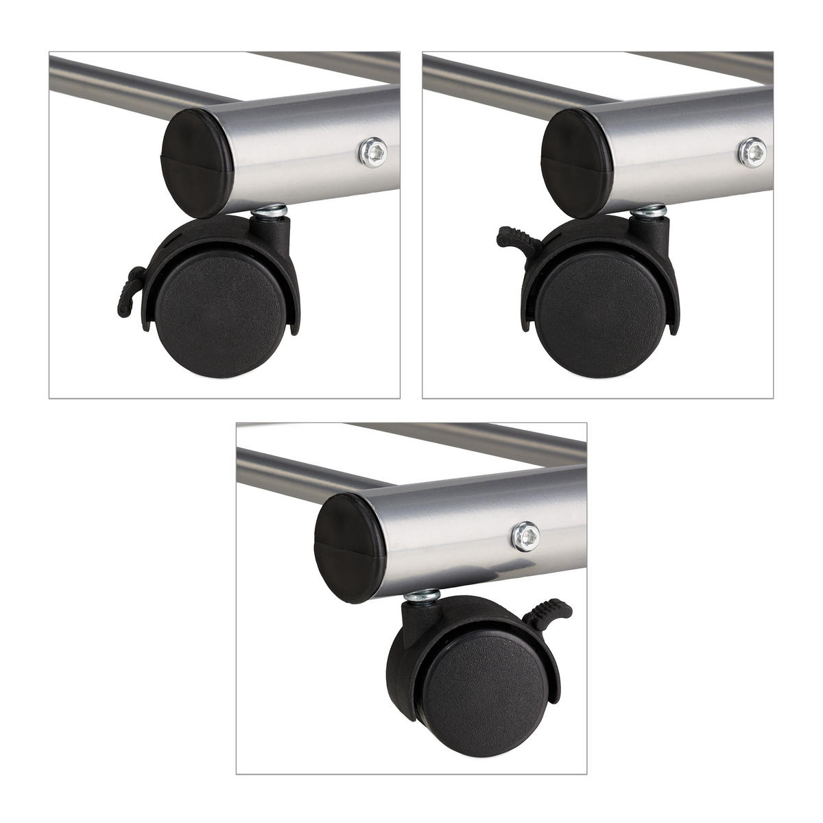 GARDEROBE - Silberfarben, Kunststoff/Metall (80/165/44cm) - Relaxdays