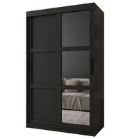 SCHWEBETÜRENSCHRANK 200/120/62 2-türig - Schwarz, Holz/Kunststoff (120/200/62cm) - MÖBEL KRYSPOL