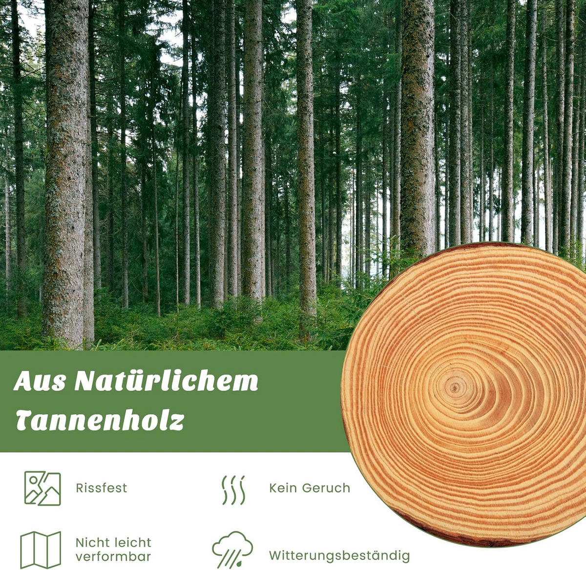 HOCHBEET mit Zaun Holz - Apfelbaumfarben, Holz (107/70/107cm) - COSTWAY