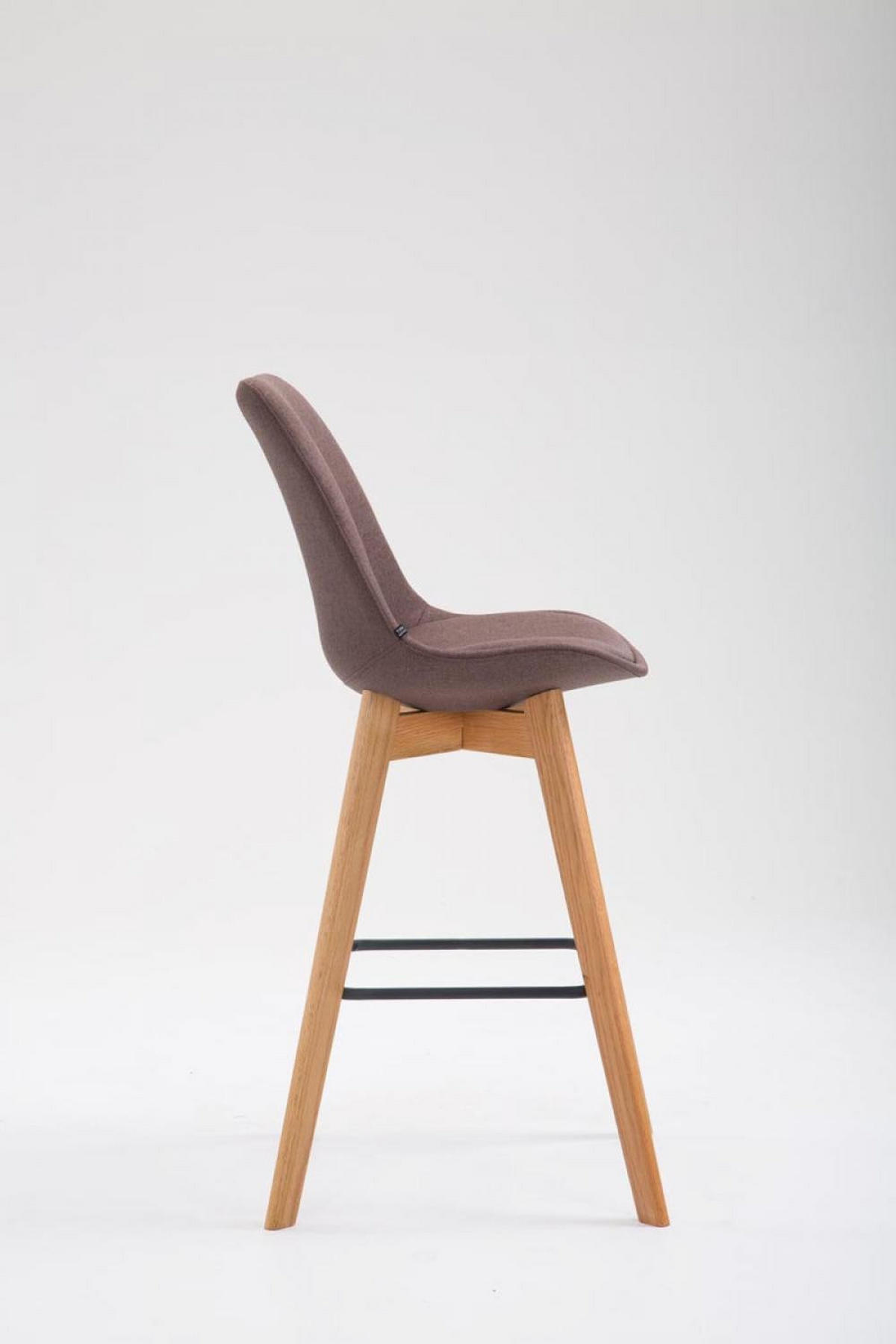 BARHOCKER Stoff braun - Eukalyptusholzfarben/Braun, Holz/Textil (48/112/56cm) - CLP
