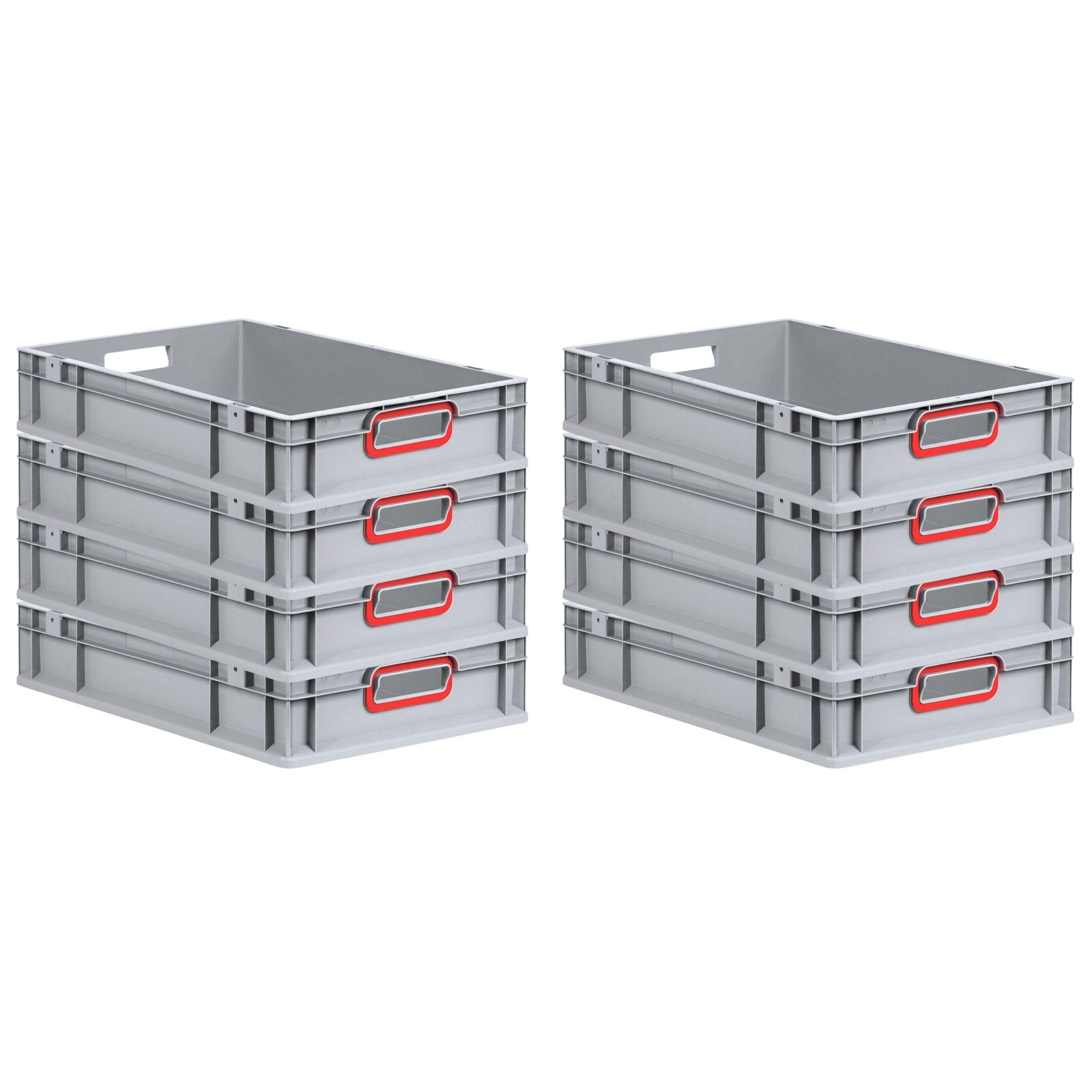 EUROBOX 8x Nextgen Color 12x40x60cm 23 Liter Griffe Rot Offen - Rot, Kunststoff (40/12/60cm) - PROREGAL