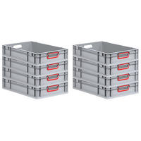 EUROBOX 8x Nextgen Color 12x40x60cm 23 Liter Griffe Rot Offen - Rot, Kunststoff (40/12/60cm) - PROREGAL