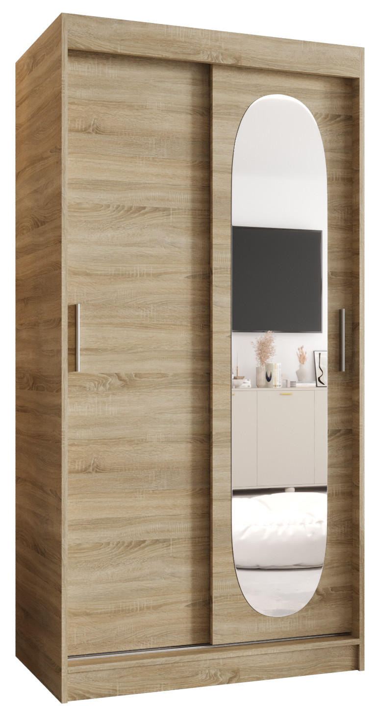 OMARA z drsnimi vrati 200/100/62 2-vratni - srebrne barve/bela, umetna masa/les (100/200/62cm) - MÖBEL KRYSPOL