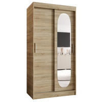 OMARA z drsnimi vrati 200/100/62 2-vratni - srebrne barve/bela, umetna masa/les (100/200/62cm) - MÖBEL KRYSPOL