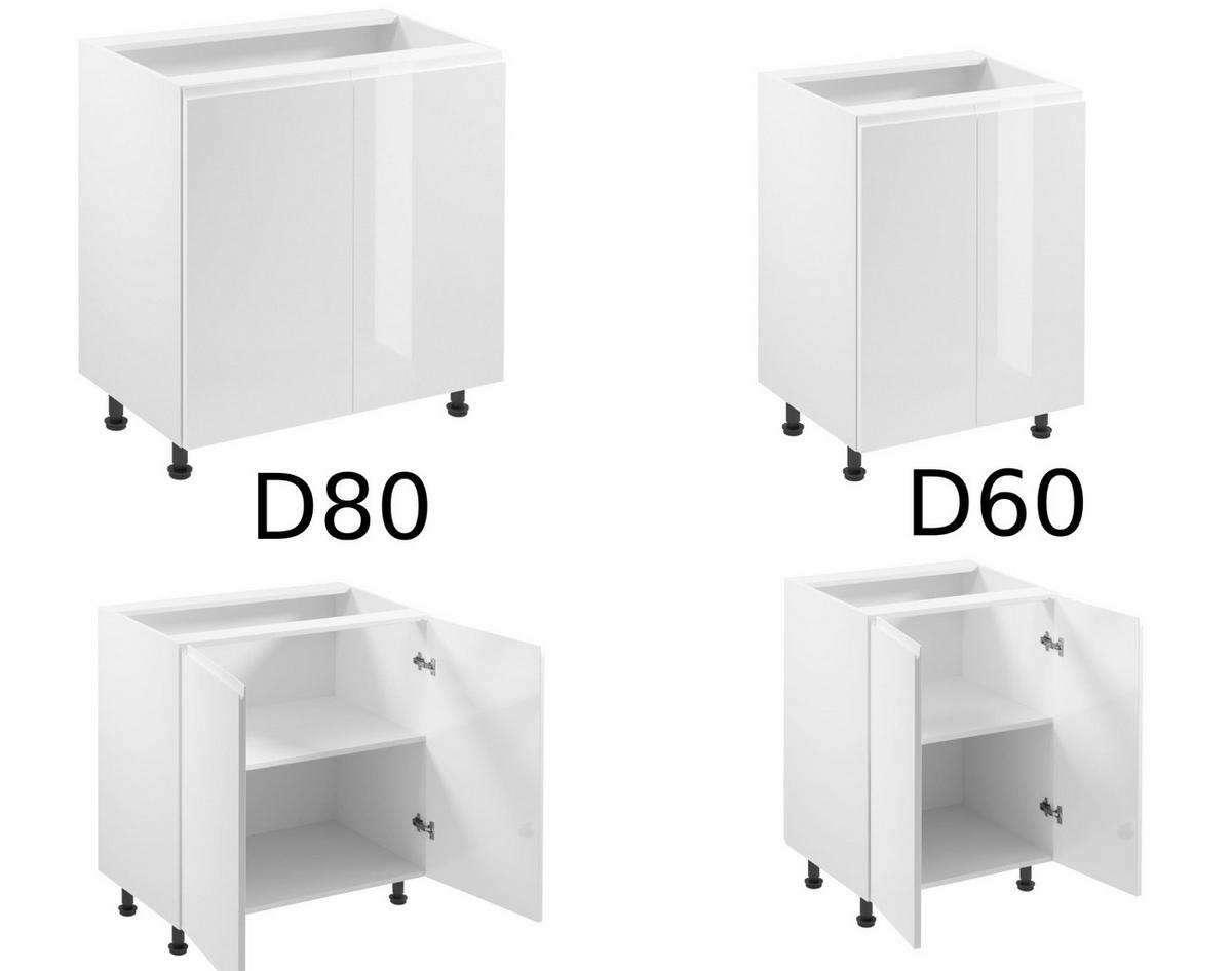 KÜCHENZEILE 500 cm – Aspen KA2-M500 - in Weiß/Hochglanz - Weiß Hochglanz, Holz (500/212/58cm)