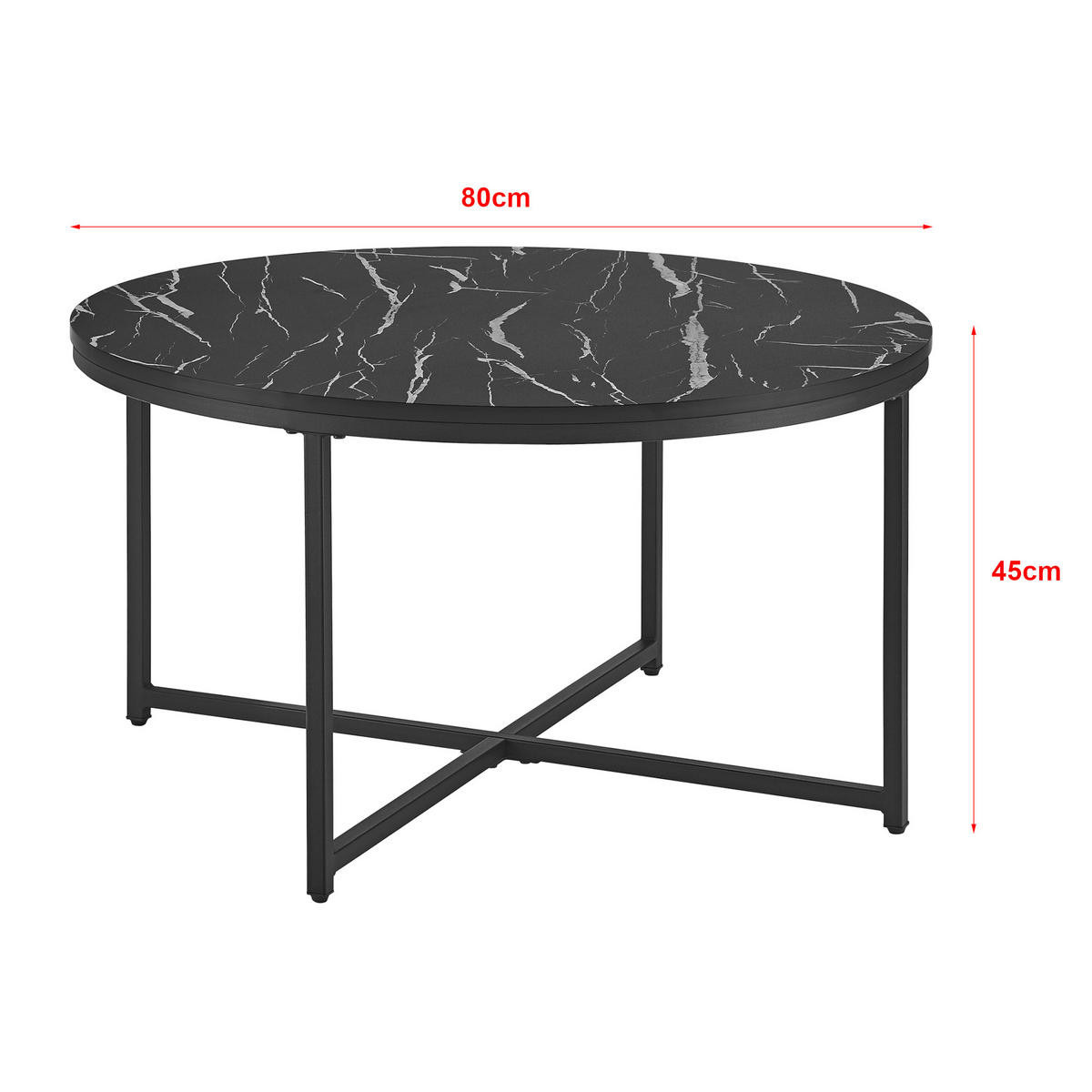 COUCHTISCH Uppvidinge 80/80/45 - Schwarz, Holzwerkstoff (80/80/45cm) - [en.casa]