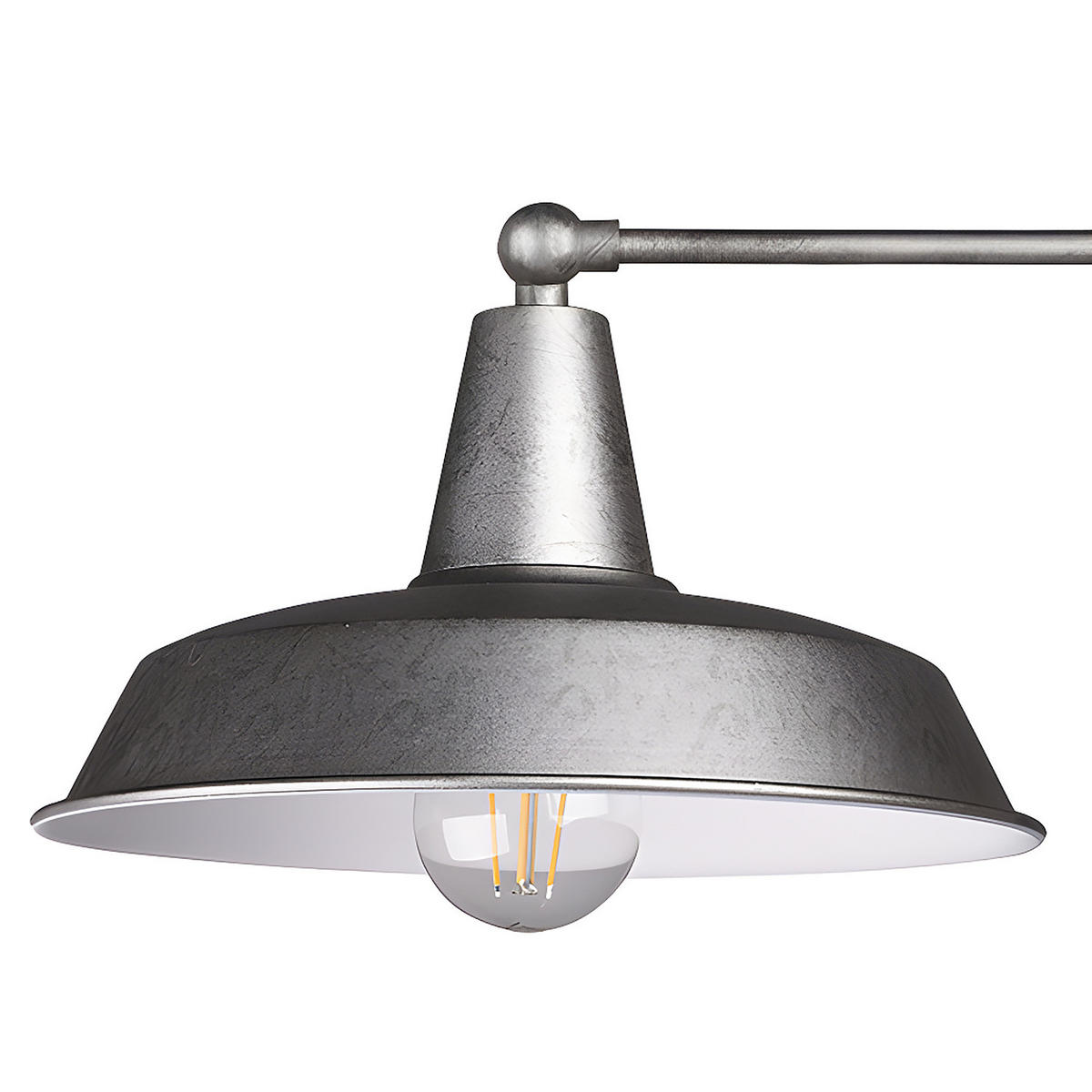 PENDELLEUCHTE - Eisen - 2-flammig - Silberfarben, Metall (83/26/90cm) - home24