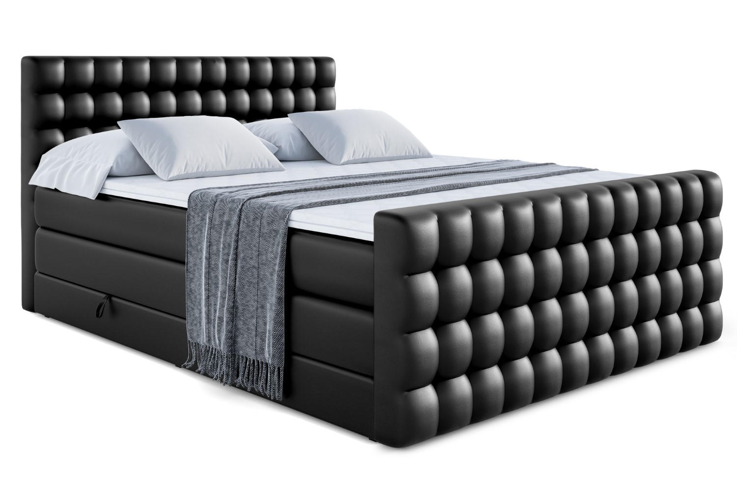 ALTDECOR POSTEL boxspring VIONE-Z KING – 160 x 200 – H3/H4 – vysoce lesklá černá