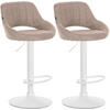 BARHOCKER 2er Set Stoff taupe - Taupe, Textil (47/85/48cm) - CLP