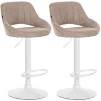 BARHOCKER 2er Set Stoff taupe - Taupe, Textil (47/85/48cm) - CLP