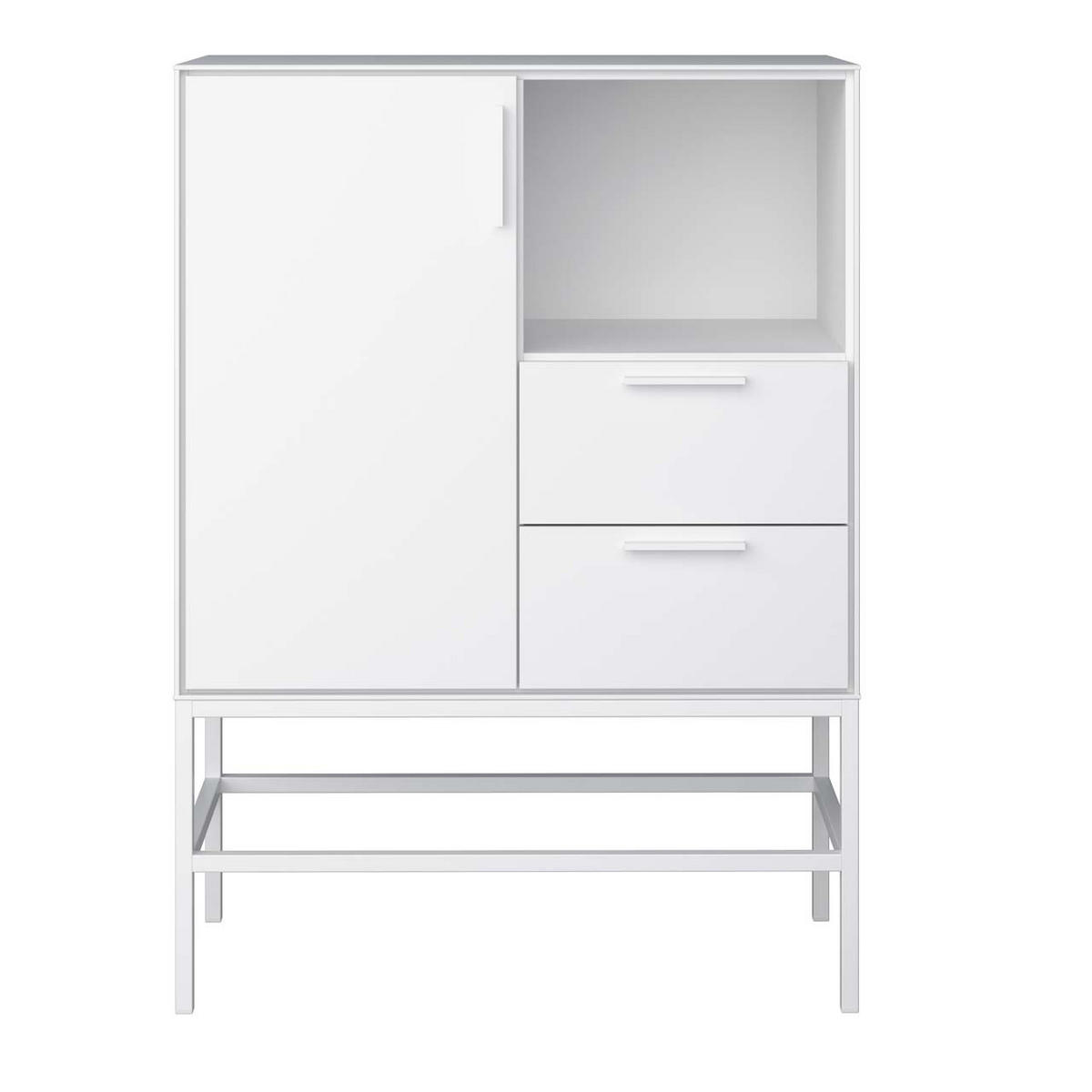 SIDEBOARD Ravn Weiß lackiert 80/42/111 cm - Weiß, Holzwerkstoff (80/111/42cm) - ebuy24