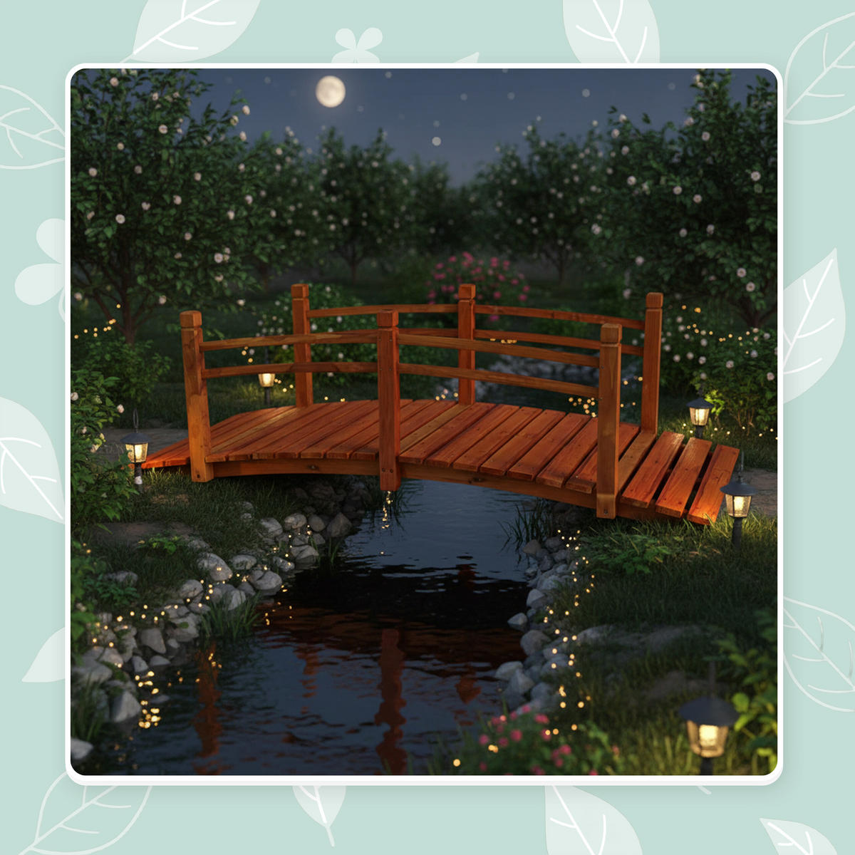 ZAHR. můstek - pomerančová, dřevo (72/185/58cm) - Relaxdays