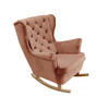 SCHAUKELSESSEL mit gepolstertem Sitz und Armlehnen, 102x81x95 cm, Powder Pink_29832 - Pink/Buchefarben, Holz/Textil (81/102/95cm) - DomoHome