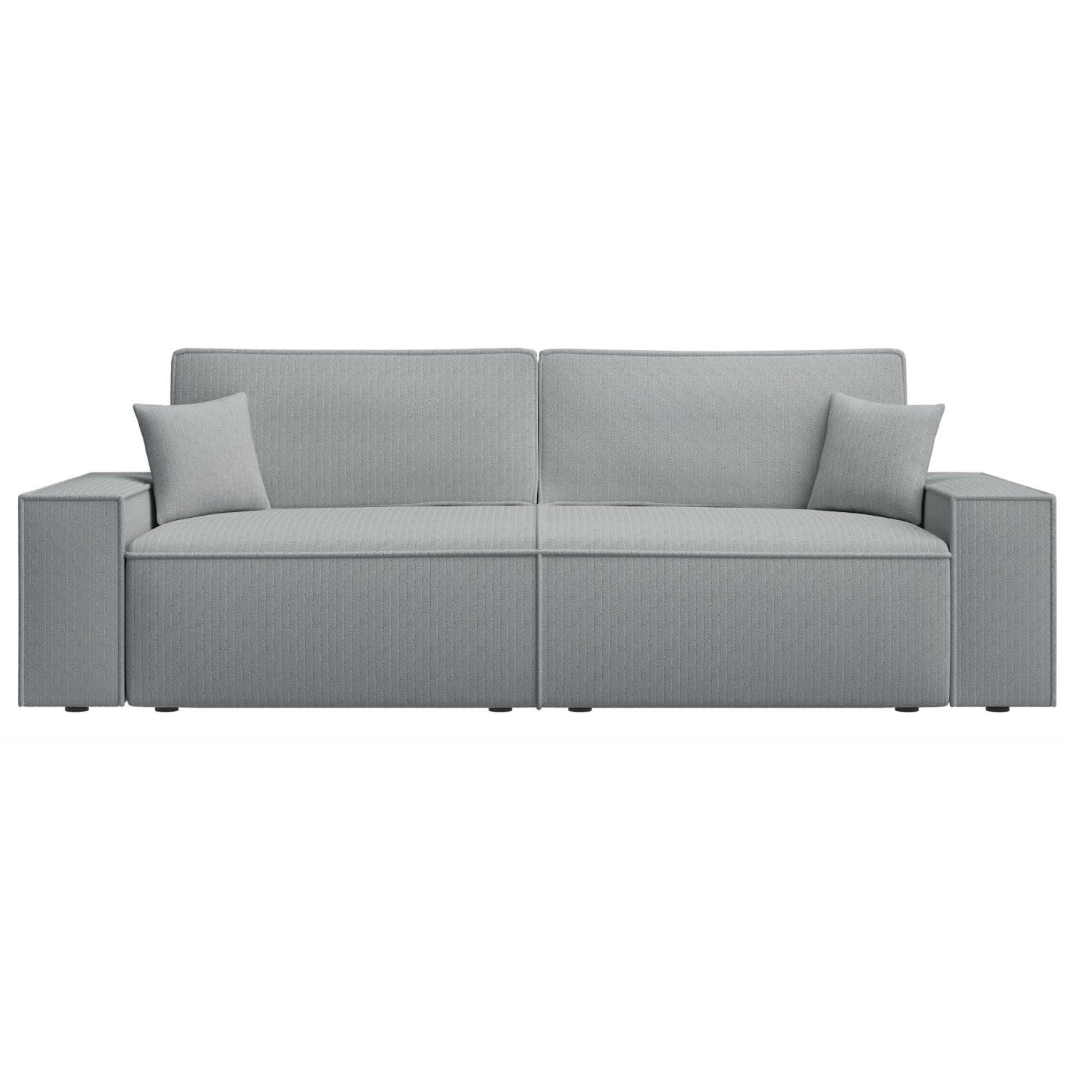 SOFA Farese Grau mit Cordbezug - Grau, Textil (257/85/102cm) - Selsey