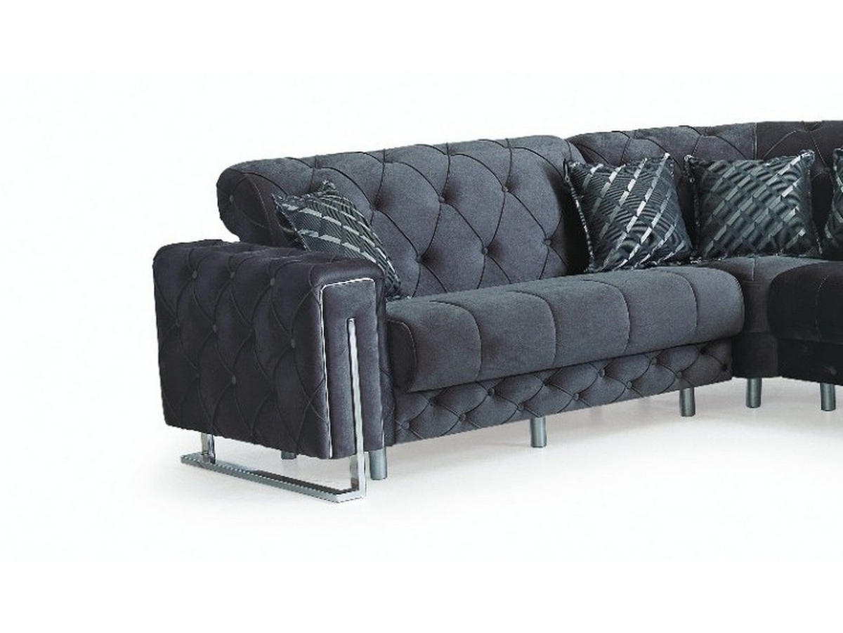 ECKSCHLAFSOFA Shimla Anthrazit - Langer Schenkel Rechts - Anthrazit, Holzwerkstoff/Kunststoff (245/310cm)