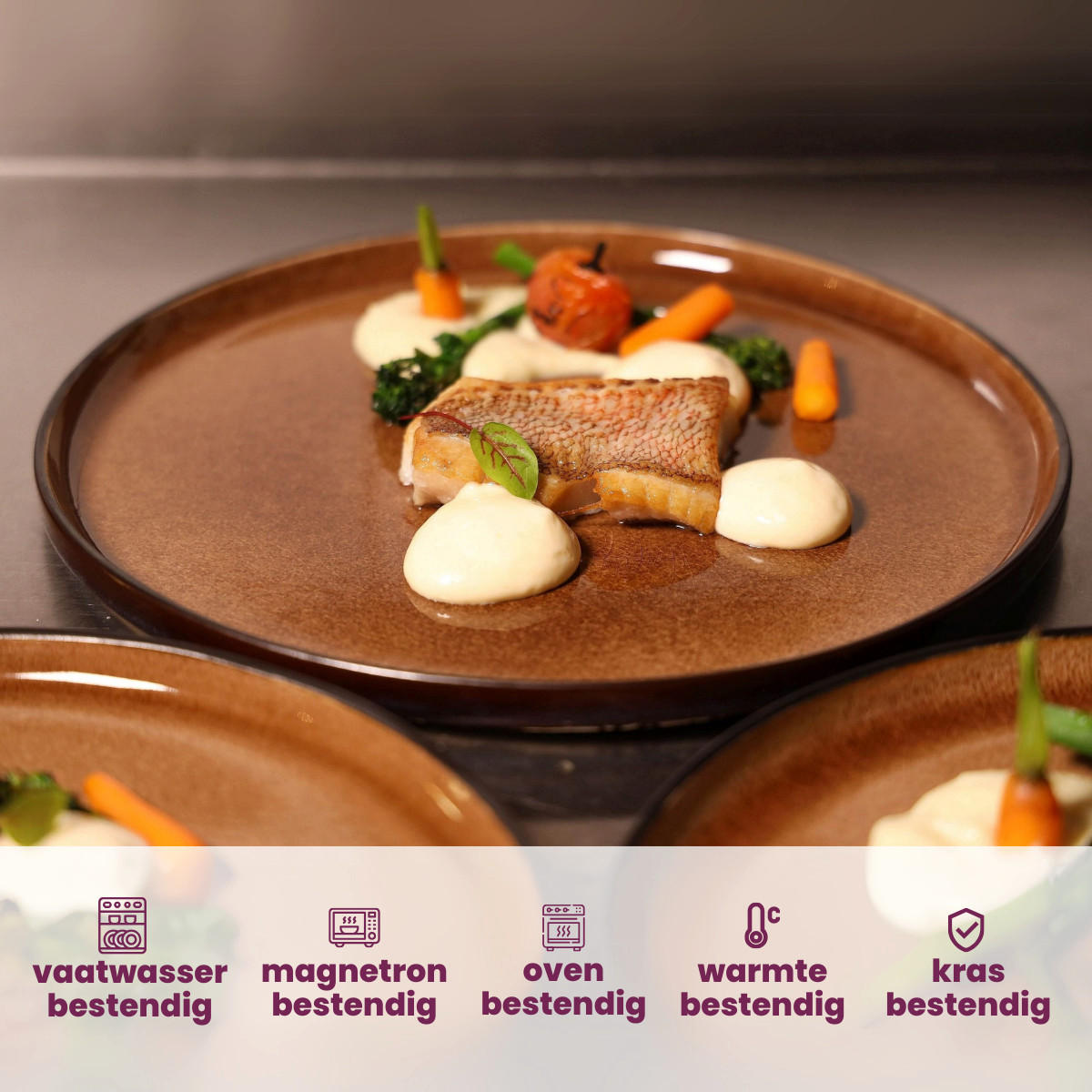 GESCHIRRSET6 PERSONEN GESCHIRRSETQuintana Amber 18-teilig / 6 Personen - 6 Speiseteller, 6 SUPPENTELLER und 6 FRÜHSTÜCKTELLER - Braun, Keramik (2/2/1cm) - Cosy & Trendy