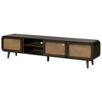 TV-BOARD Mango 220x40x50 dunkelgrau lackiert VALENCIA #224 - Grau, Holz (220/50/40cm) - Massivmoebel24