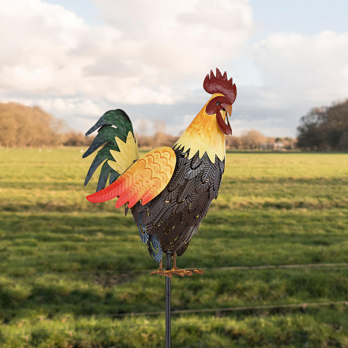 LED AUSSENLEUCHTE Metall Orange - Orange, Metall (28.5/13/100cm) - Globo Lighting