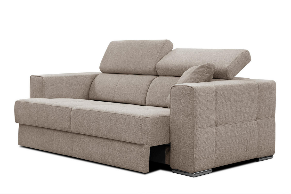 SOFA QUARTZ 3-Sitzer mit Ausziehsitz, taupe - Taupe, Holzwerkstoff/Textil (202/80/102cm) - Courtois Laville