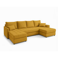 WOHNLANDSCHAFT Dolceo Gelb 287/140/73 cm mit Schlaffunktion Bettkasten Wohnzimmer - Gelb/Schwarz, Kunststoff/Textil (287/73/140cm) - AX Living