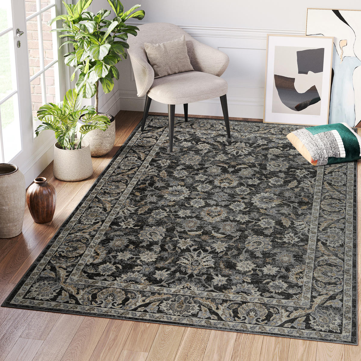 TEPPICH RITZ Dunkelgrau 80/150 cm - Dunkelgrau, Textil (80/150cm) - Tapiso
