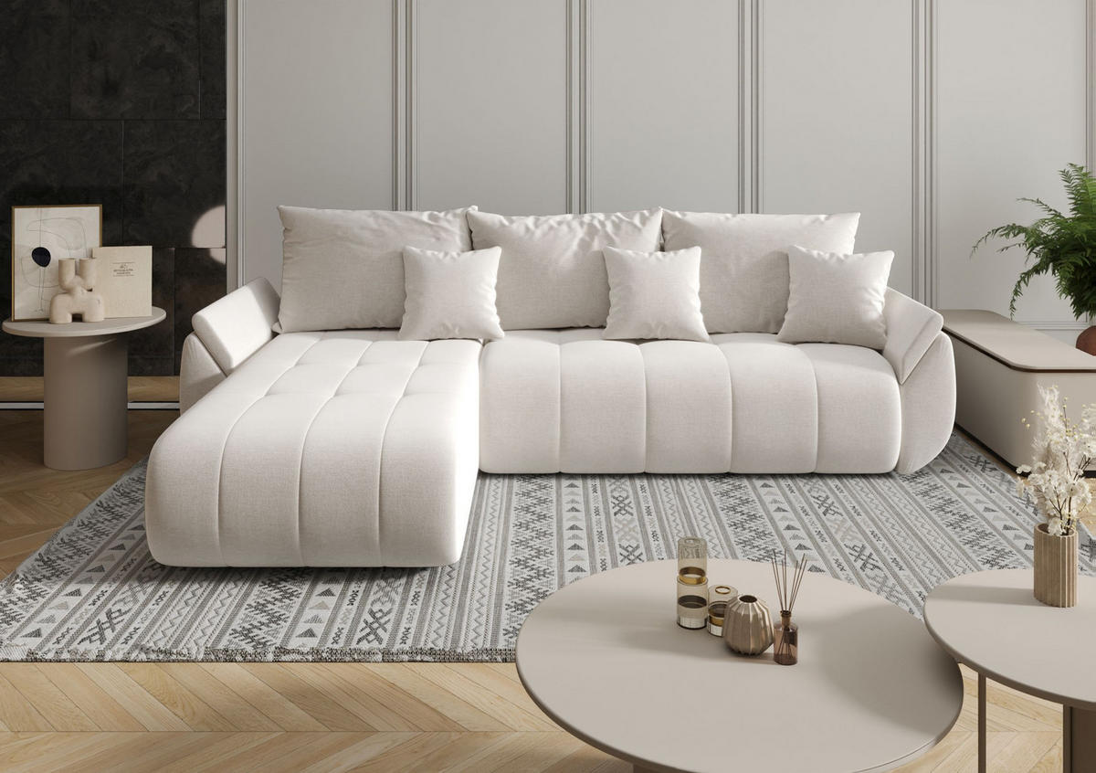 ECKSOFA mit Schlaffunktion TOKYO L Wind 05 - Beige, Textil (280/185cm) - Bedante