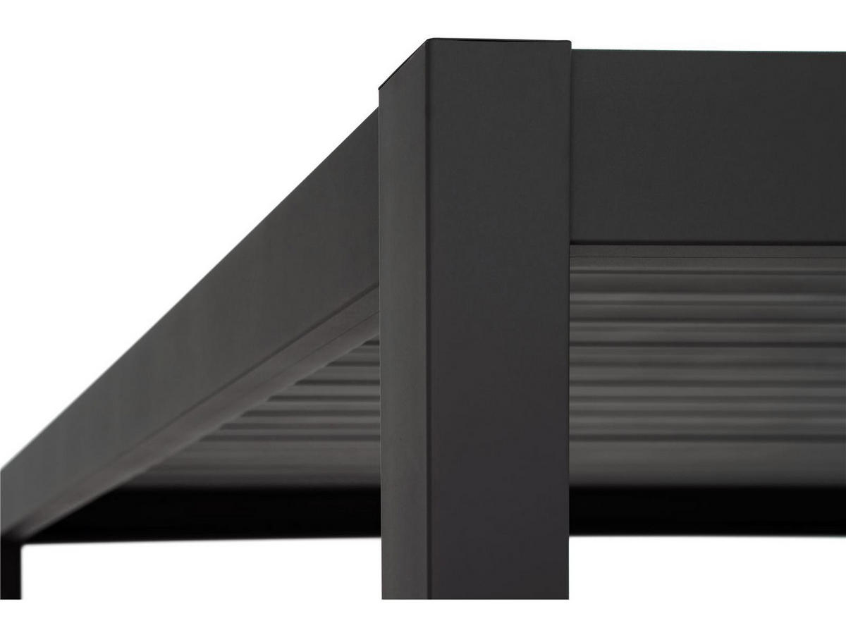 LAMELLENPERGOLA Mirador Deluxe Anthrazit Double-Layer Aluminium 300/300/250 cm - Grau, Kunststoff (300/250/300cm) - Green Spirit
