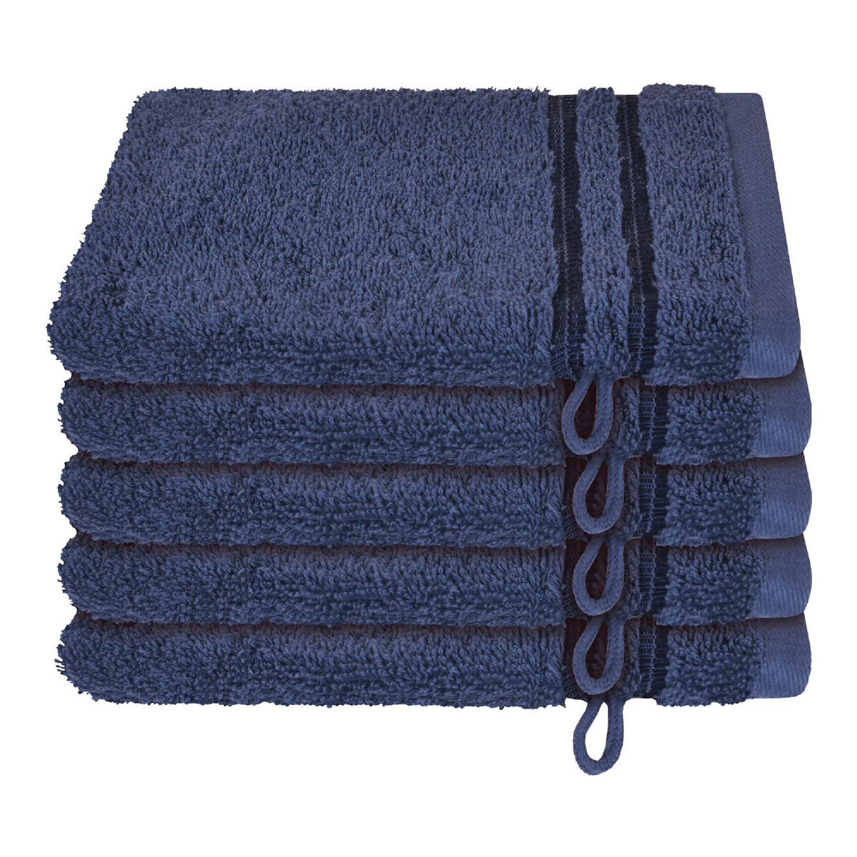 WASCHHANDSCHUHSET Milano - 5-teilig - 16 x 22 cm - Dunkelblau - Dunkelblau, Textil (16/22cm) - SCHIESSER
