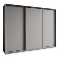 SCHWEBETÜRENSCHRANK NISSE 270/205/60 cm 3-türig Graphitfarben - Graphitfarben, Holzwerkstoff (270/205/60cm) - MASSENO