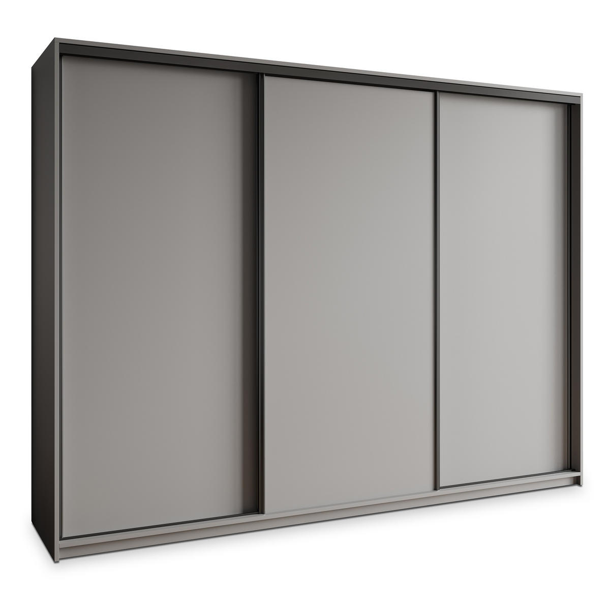 SCHWEBETÜRENSCHRANK NISSE 270/205/60 cm 3-türig Graphitfarben - Graphitfarben, Holzwerkstoff (270/205/60cm) - MASSENO
