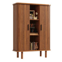 HIGHBOARD DE-38497 110/40/160 cm mit Rollladentür und geriffelter Front Dunkelbraun - Dunkelbraun, Holzwerkstoff (110/160/40cm) - ComfortXL