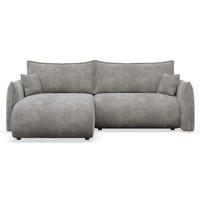 ROHOVÁ SEDAČKA Cushi, levý roh, šedá žinylka - šedá/černá, textil/plast (252/183cm) - Selsey