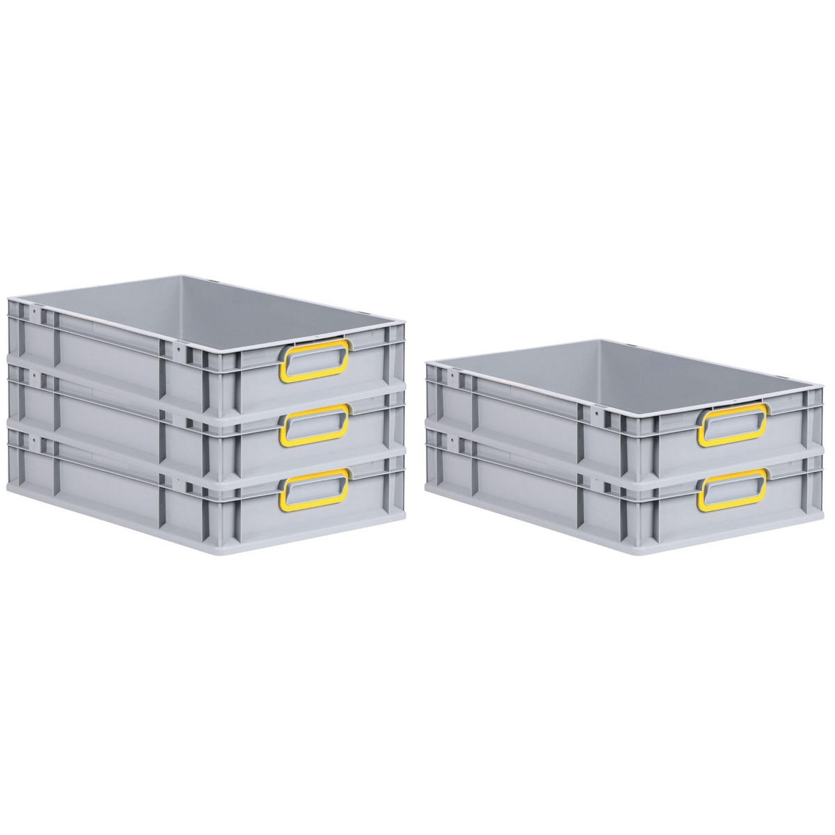 EUROBOX 8x Nextgen Color 12x40x60cm 23 Liter Griffe Gelb Geschlossen - Gelb, Kunststoff (40/12/60cm) - PROREGAL