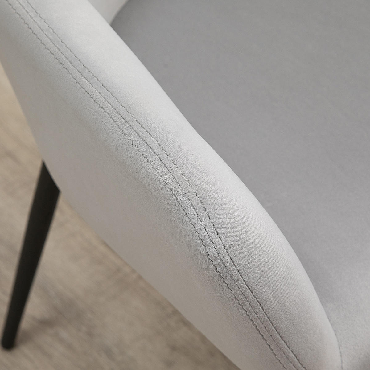 ESSZIMMERSTUHL-SET mit komfortabler Polsterung, moderne Küchenstühle in Hellgrau, 54 x 57 x 80 cm - Hellgrau, Textil (54/80/57cm)