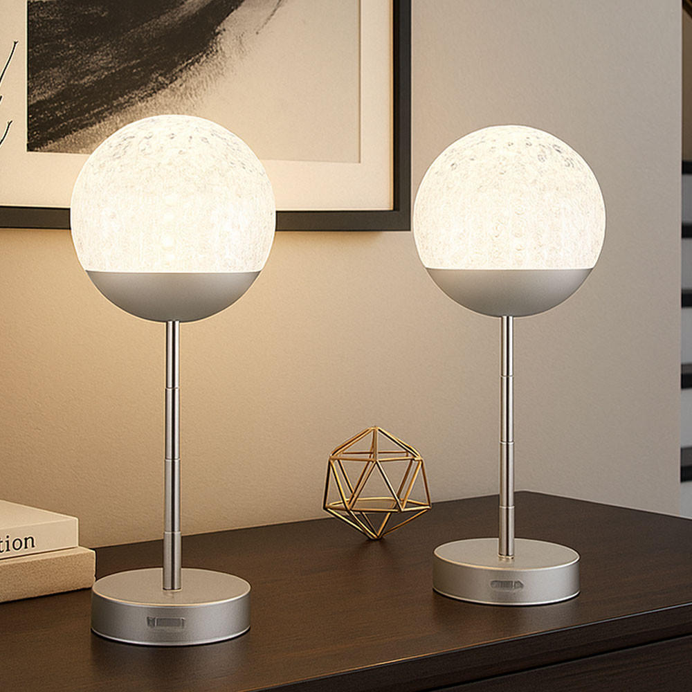 LED TISCHLEUCHTE Edelstahl Silber - Silberfarben, Metall (12/12/31.5cm) - Globo Lighting