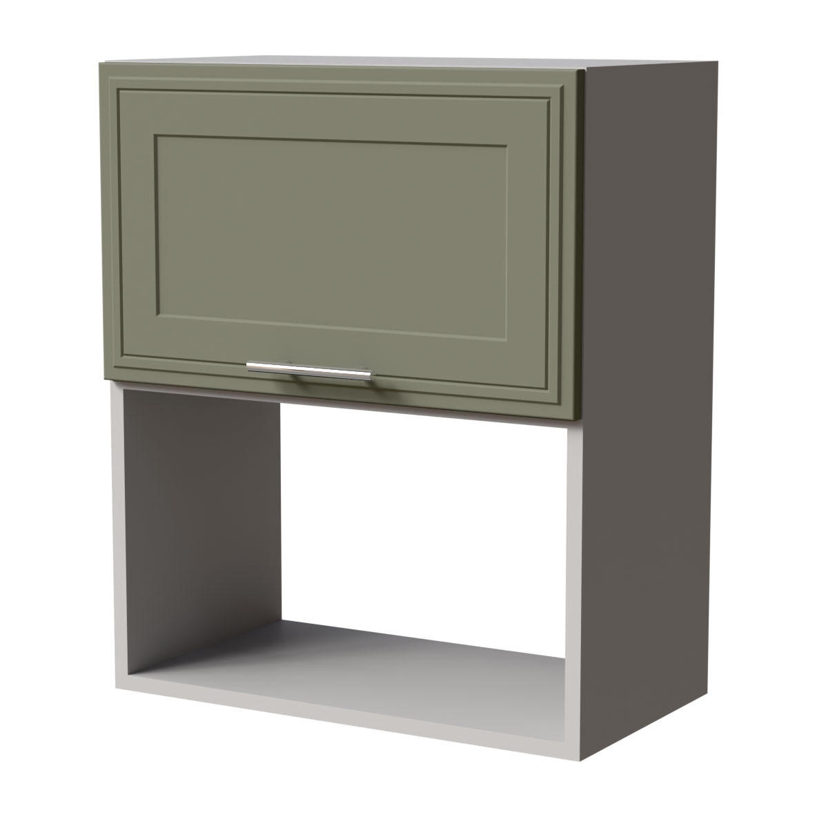 MIKROWELLENUMBAUSCHRANK Salo W2MK/60 Grau / Reed Green Matt 60 / 32,5 / 72cm - Grau/Grün, Holz/Holzwerkstoff (60/72/32.5cm) - Feldmann-Wohnen