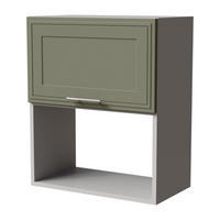 MIKROWELLENUMBAUSCHRANK Salo W2MK/60 Grau / Reed Green Matt 60 / 32,5 / 72cm - Grau/Grün, Holz/Holzwerkstoff (60/72/32.5cm) - Feldmann-Wohnen