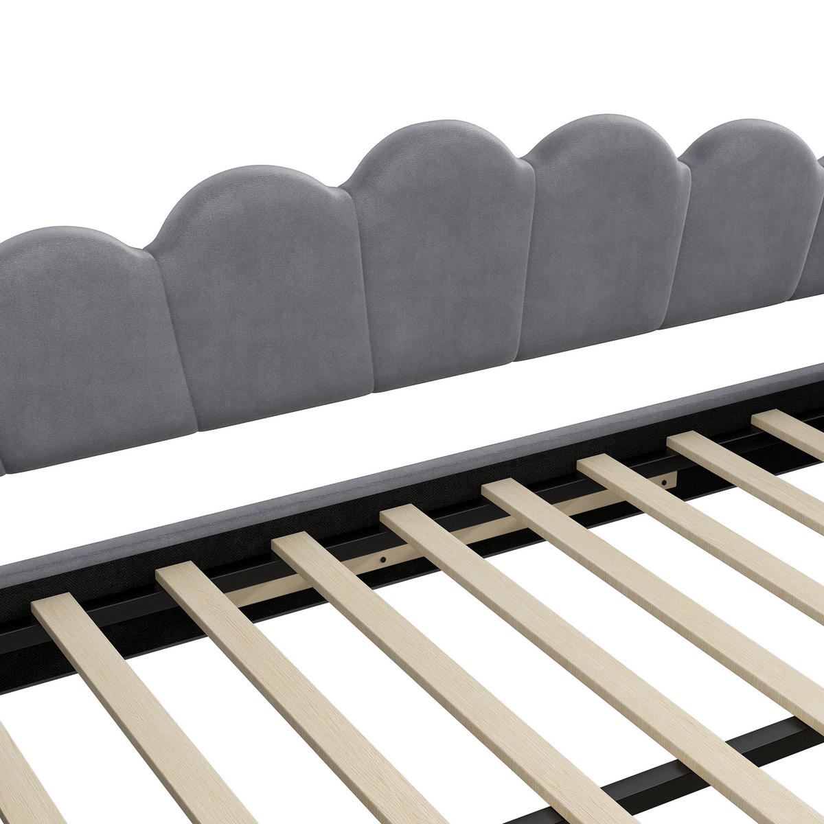 AUSZIEHBETT 140/200 cm DE-03394, mit LED, in Grau - Grau, Holzwerkstoff (140/200cm) - ComfortXL