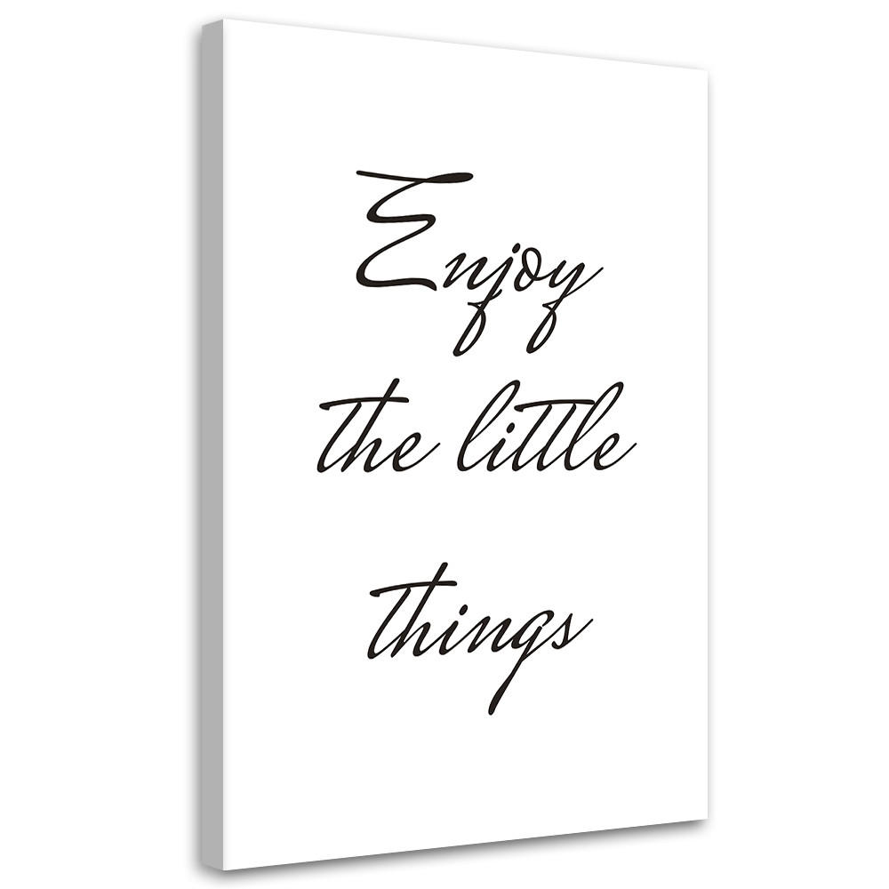 WANDBILD genieße die kleinen dinge - Schwarz, Textil (40/60cm) - Feeby