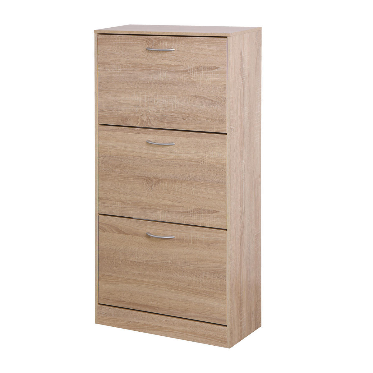 SCHUHSCHRANK mit 3 Klappen 60/24/120 cm - Hellbraun, Holzwerkstoff (24/120/60cm) - Urban Meuble