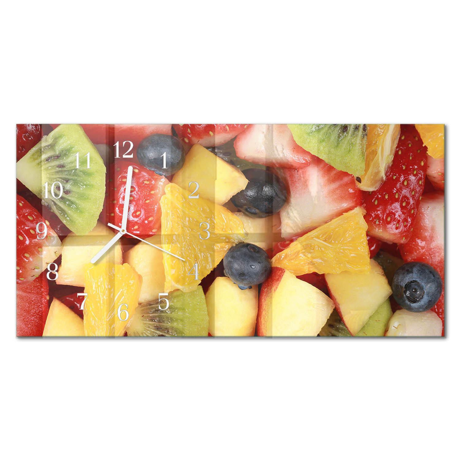 WANDUHR 60x30 cm - Kaffeebohnen - Multicolor, Glas (60/30/0.4cm) - TULUP