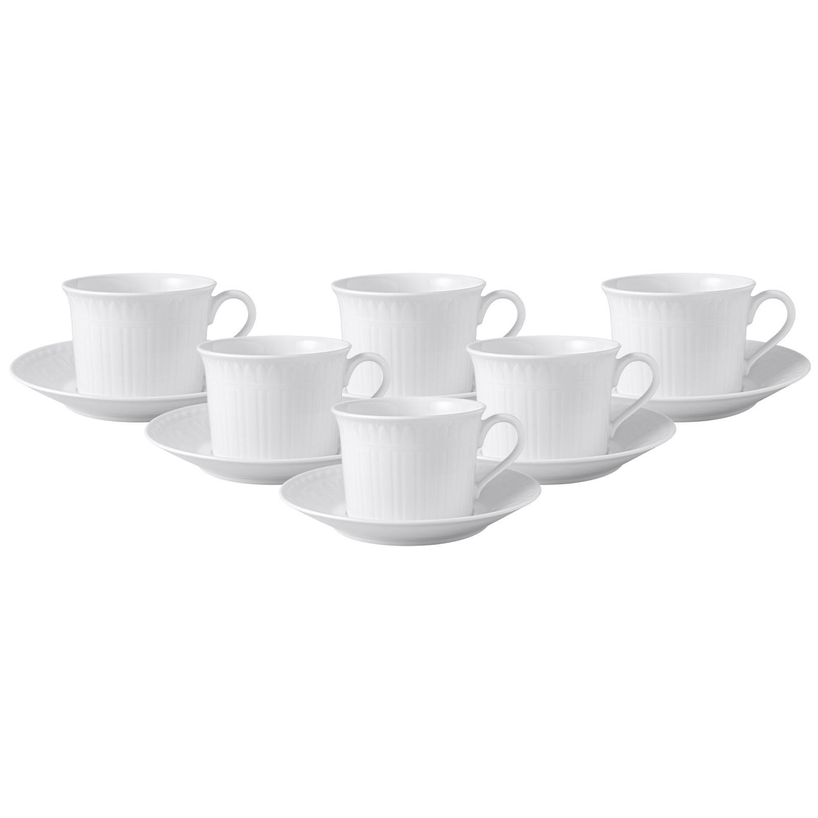 ESPRESSOTASSEN MIT UNTERTASSEN Cellini weiß 100 ml 6er Set - Weiß, Keramik (1/1/1cm) - Villeroy & Boch